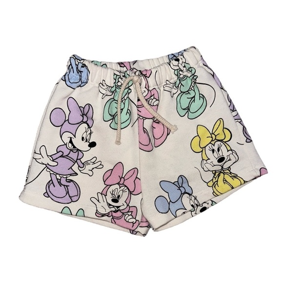 Zara x DISNEY Minnie Mouse Colorful Plush Bermuda Shorts Sz 3-4 Years - Picture 4 of 6